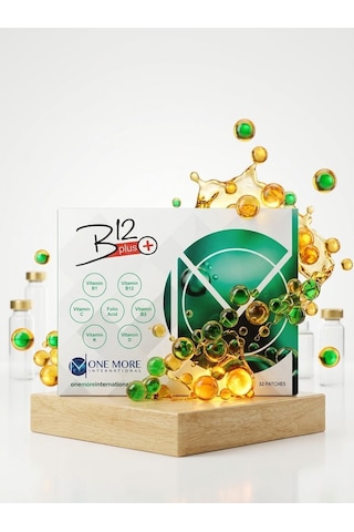 One More B12 Plus Transdermal Vitamin Bandı B12, Folik Asit, C & D Vitamini - 32 Adet