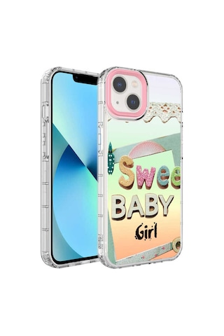 Apple iPhone Uyumlu 13 Kamera Korumalı Renkli Desenli Sert Silikon Svl Korn Kılıf no10