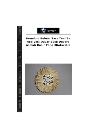 Premium Bohem Tarz Yeni Ev Hediyesi Duvar Süsü Duvara Asmalı Hasır Pano 3natural-6 Çok Renkli