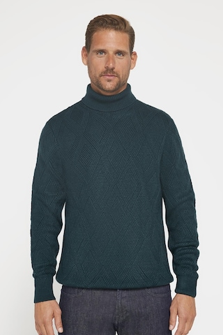 Tudors Slim Fit Dar Kesim Tam Balıkçı Yaka Desenli Yeşil Erkek Triko Triko Kazak-29717-yeşil Yeşil