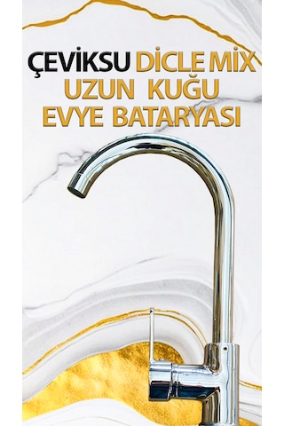 Dicle Mix Uzun Kuğu Model Evye Bataryası Krom