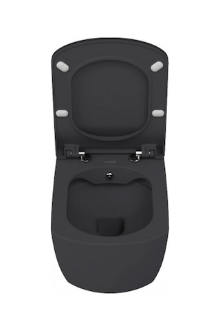Creavit Elegant Rim-off Duroplast Yavaş Kapanan Klozet Kapaklı Mat Antrasit Set