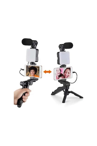 Telefon - 279 - Tutucu Mikrofonlu Işıklı Youtuber - Csmo-tex - Video Kayıt