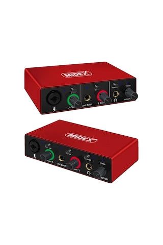 Midex Glx-500 Pro Stüdyo Ses Kartı 2 Giriş 2 Çıkış 24bit/96khz Xlr Kablo Hediye