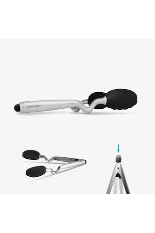 Dreamfarm Clongs 23cm Çelik Maşa, Siyah Diğer