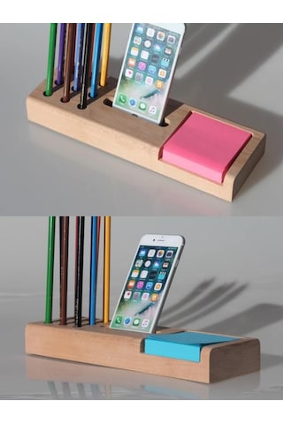 Çok Amaçlı Ahşap Masaüstü Organizer Ve Kalemlik