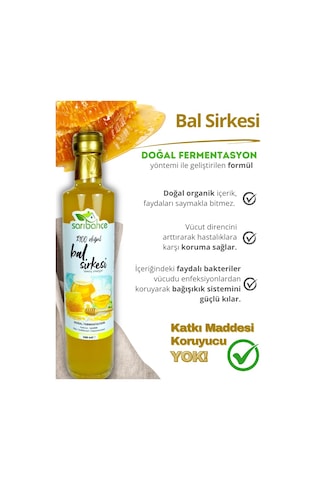 Bal Sirkesi 500 Ml - Organik Doğal Fermantasyon