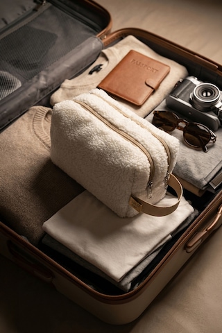 Fluffy Çift Fermuarlı Organizer Çanta Xl Bej