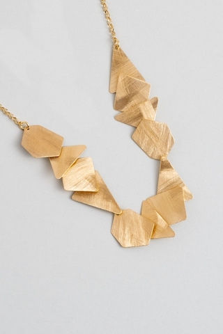 Petra'nın Gizemi 18 Ayar Sarı Altın Kaplama 45 Cm Gümüş Tasarım Kolye