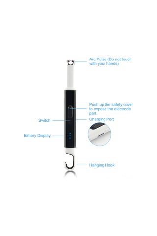 Konesam Gül Altınlı Usb Şarjlı Elektrikli Çakmak, Elektrikli İldırım Ateşleyici, Pil Göstergeli, Rüzgarlı Ortamlarda Kullanıma Uygun, Mangal Ve Mum Ateşleyici Çok Renkli