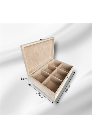Ahşap Boyanabilir 6 Bölmeli Saat-takı-aksesuar-organizer Kutu