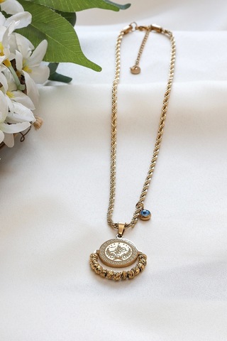 Tuğra Model Dorikalı Çelik Kolye Çok Renkli