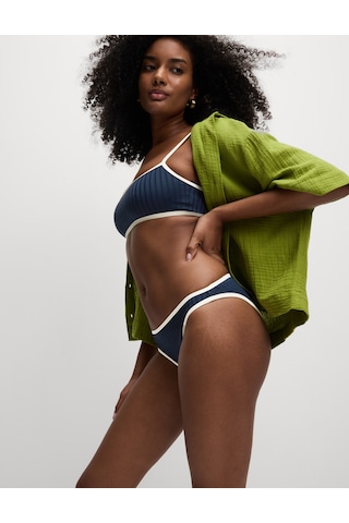 Marks & Spencer Fitilli Kenar Detaylı Yüksek Belli Bikini Altı T52001094L Lacivert