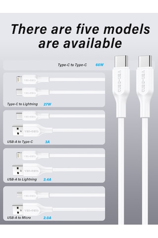 Ven-dens Vd-dc21c-usb-a Premium Type-c Hızlı Şarj Ve Data Kablosu - Beyaz