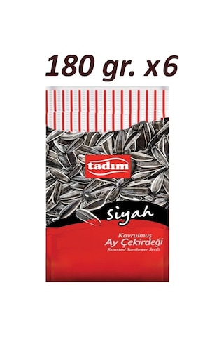 Tadım Ayçekirdeği Kavrulmuş Siyah ve Bol Tuzlu 12 x 180 G
