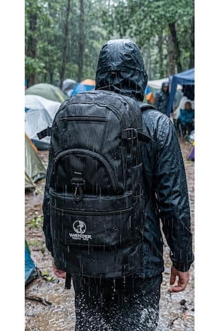 Bag Trend Bt Kamp Çantası 45 Litre Sırt Çantası Körüklü Trekking Outdoor Su Geçirmez 5 Gözlü Astarlı Siyah