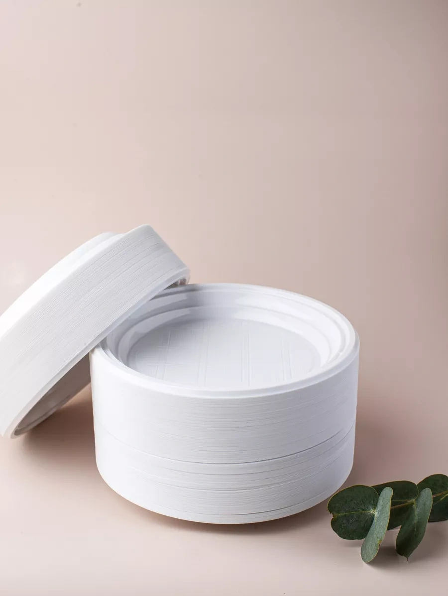 Anutka 300 Adet Tek Kullanımlık Plastik Tabak Seti 70528200 Beyaz