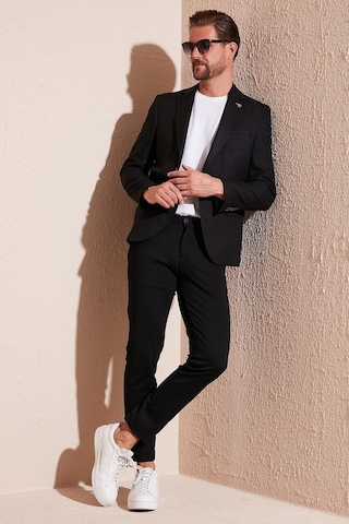 Buratti Slim Fit Tek Yırtmaçlı Düğmeli Blazer Erkek Ceket 2163763 Siyah