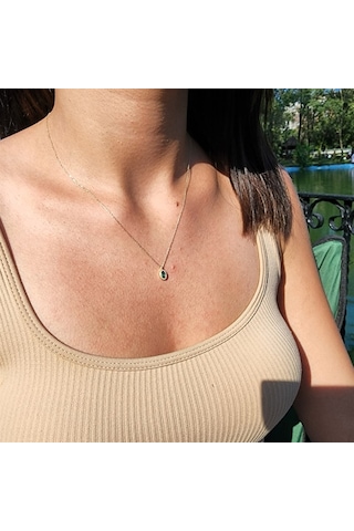 0,50Ct Zümrüt(Yeşim Taşı)Sade Minimal Tasarım 925 Ayar Gümüş Doğa-Sarı