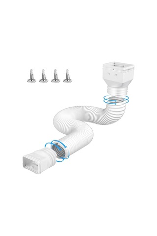 Yaozixa Ev Jeneratörü Suyu Akışkan Uzatıcı Pe Kalınlaşmış Genişletilebilir Yağmur Suyu Borusu 1.5m Beyaz - Villa Dışarıdaki Su Taşıma Ekipmanı