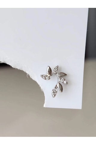 Buğday Başak Arpa Model Kıkırdak Piercing Tragus Helix Gümüş Renk Küpe Gümüş