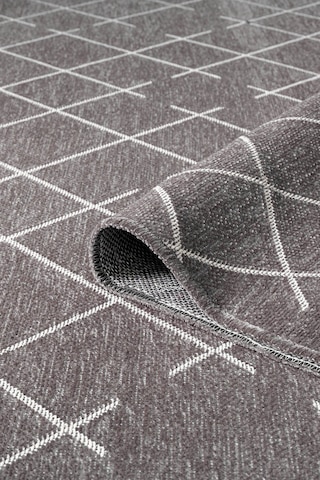 Malta Mlt01z Antrasit Dekoratif Şönil Kilim Geometrik Desen Yıkanabilir Yumuşak Kaymaz Taban Halı