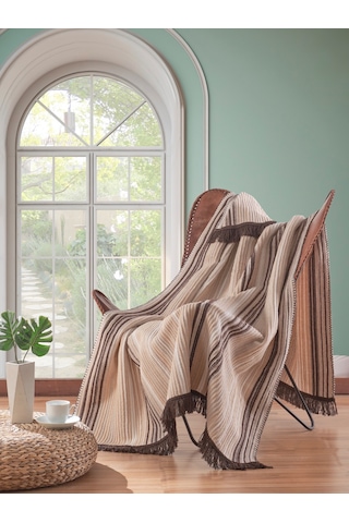 Vicuna Home Softy Pamuklu Tv Battaniyesi - Bej Kahve