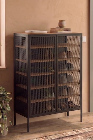 Orion Çok Amaçlı Metal Ayakkabılık - Antre Dolabı 81x120 Cm Siyah