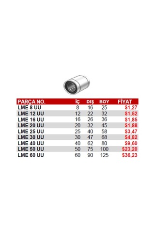 Lme 10 Uu Lineer Rulman