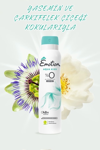 Aqua Kiss Kadın Vegan Deodorant 3x150 ML Hızlı Kurur, Leke Bırakmaz