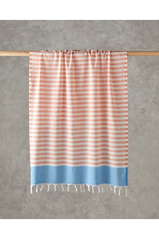 Candy Rejenere Çizgili Peştamal 90x150 Cm Turuncu-açık Mavi Turuncu-açık Mavi