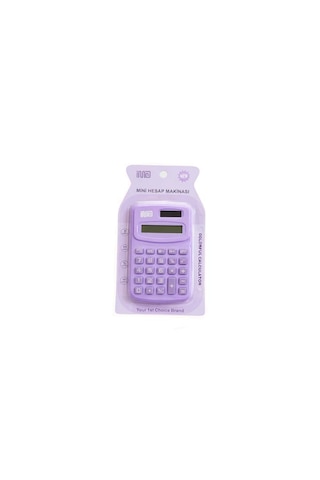Güneş Enerjili Ve Pilli 8 Haneli Küçük Hesap Makinesi 1 Adet Ebat: 10 Cm X 6,1 Cm Lila