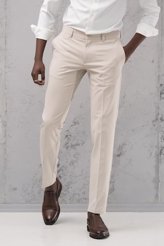 Notra Slimfit Pamuklu Full Likralı Esnek Yazlık Kumaş Pantolon Krem