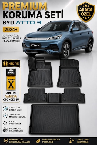 Byd Atto 3 2025 Model Uyumlu 3d Araca Özel Havuzlu Paspas+bagaj Havuzu Birebir Uyum