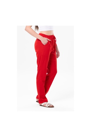 Eliş Şile Bezi Şile Bezi Çift Cepli Unisex Yazlık Pantolon Kırmızı Krmz-kırmızı Kırmızı