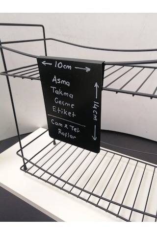 10 Adet Silinebilir Karatahta Siyah Etiket 14 x 10 CM Tel Raflar 8 Mm