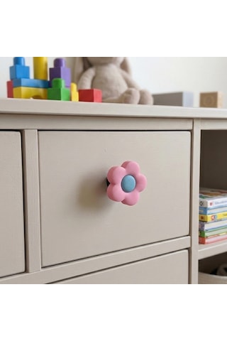 Çocuk Odası Mobilya Kulp Dolap Düğme Gül No:45 Pembe