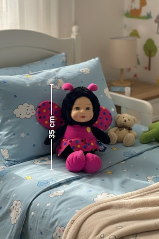 Sevimli Bebek Yüzlü Arı Peluş Oyuncak Arı Kostümlü Bebek 25 Cm - Yumuşak Uyku Arkadaşı Hediyelik Pembe