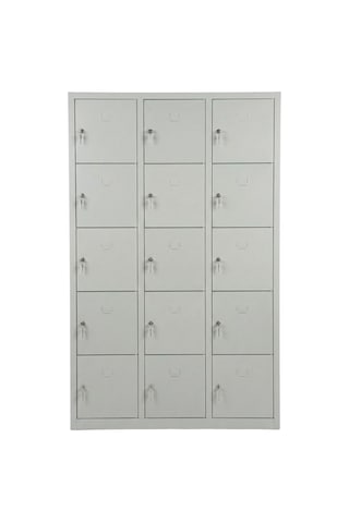 15 Gözlü Metal Emanet Dolabı 118x40x170 Gri