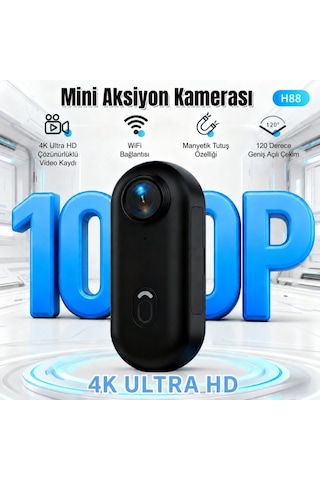 H88 Mini Wifi Vlog Kamerası Motor Spor Aksiyon Kamerası 1080p Full Hd 120 Açı Siyah