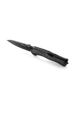 Lionsteel Tm1 Special Edition - Bladehq - Black Camo Carbon Fiber - Black Blade Deri Kılıflı Kamp Çakı Siyah