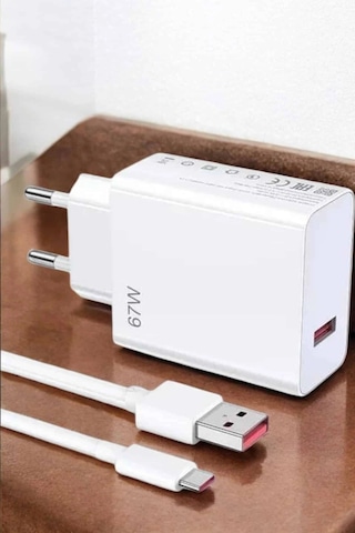Şarj Aleti 67w Hızlı Şarj Turbo Typec Uyumlu Şarj Adaptörü Kablosu