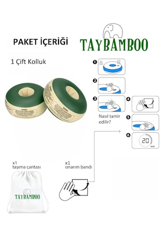 Taybamboo Spongy Başlangıç Seviye Yüzme Bebek Kolluğu - Yeşil