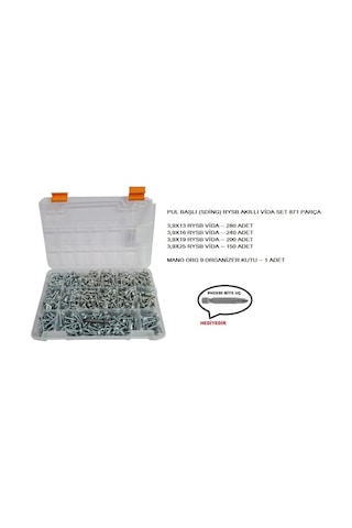 Pul Başlı (Sding) Rysb Akıllı Vida Set 871 Adet