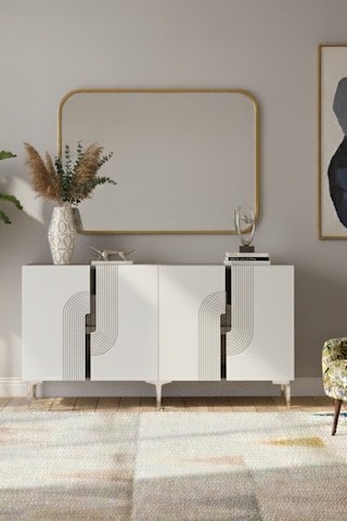 Ka1516 Meyra Konsol Ve Tv Sehpası 150cm Beyaz-silver