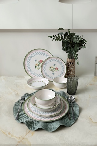 Keramika Rose Line Yemek Takımı 24 Parça 6 Kişilik 22909-10-11 Çok Renkli