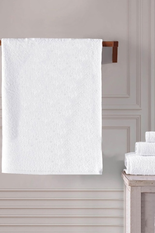 10 Lu El Yüz Otel Havlusu 50x90 Cm Beyaz 16/1 Aksoft 225 Gr Beyaz