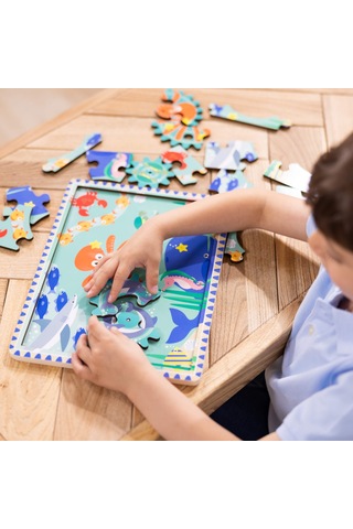 Melissa And Doug Ahşap Dişli Yapboz - Denizaltı 18 Parça