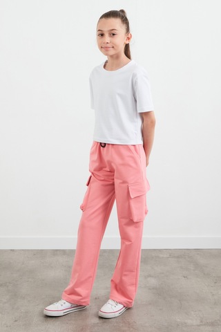 Beli Lastikli Kargo Cep Kız Çocuk Eşofman Altı 25mcck7736127809-pembe Pembe