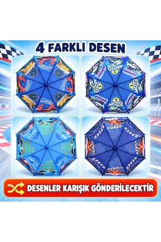 Mubx 8 Telli Desenli Erkek Çocuk Şemsiyesi Çocuk Okul Şemsiyesi Mavi